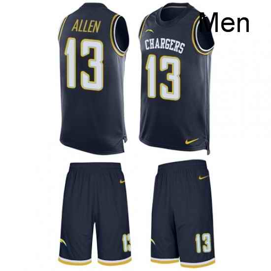 Men Nike Los Angeles Chargers 13 Keenan Allen Limited Navy Blue Tank Top Suit NFL Jersey